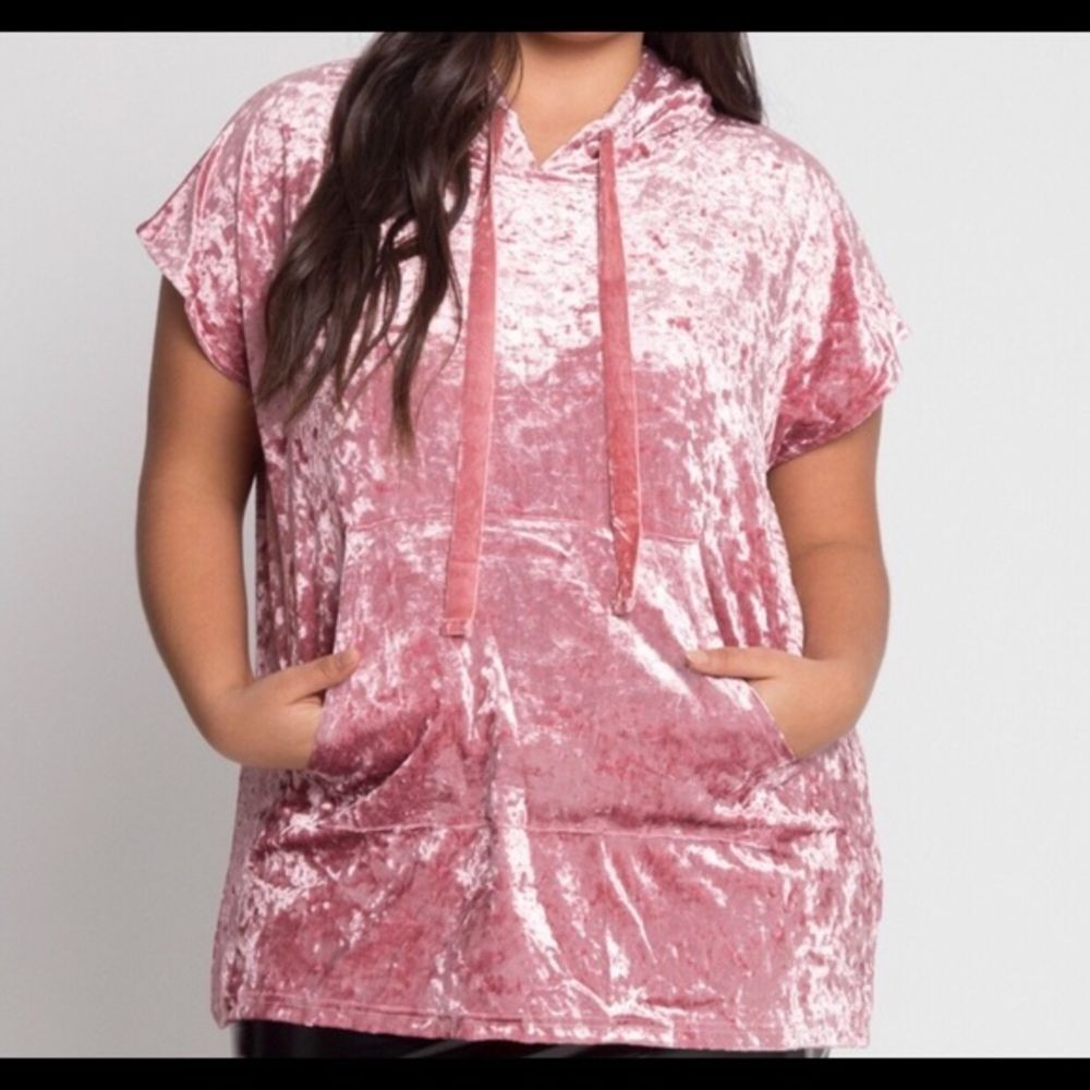 SALE ❗️ She & Sky Ultra Soft Pink‎ Velvet Hoodie